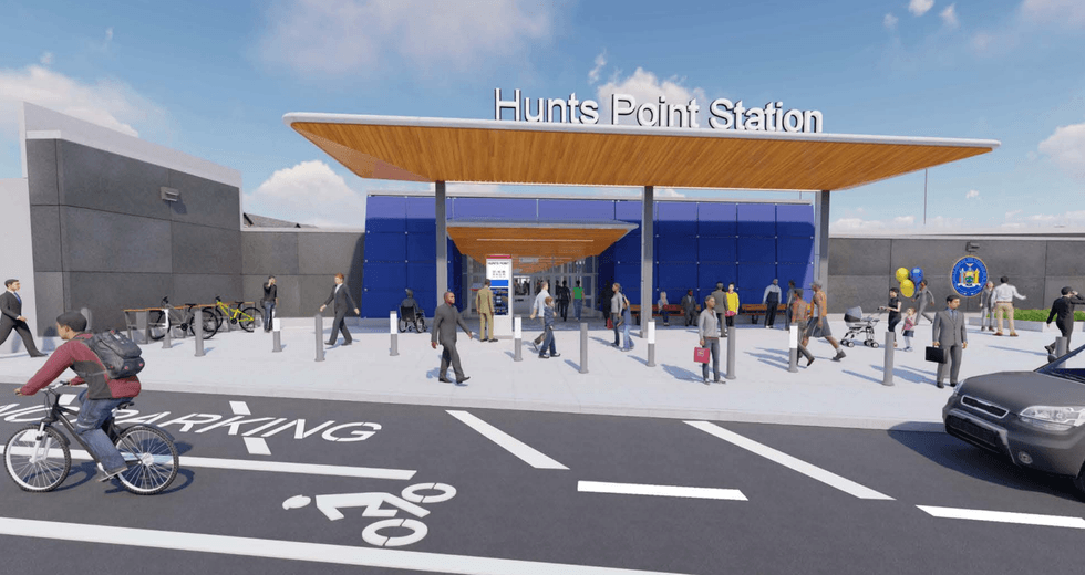 A rendering for the Hunts Point station.