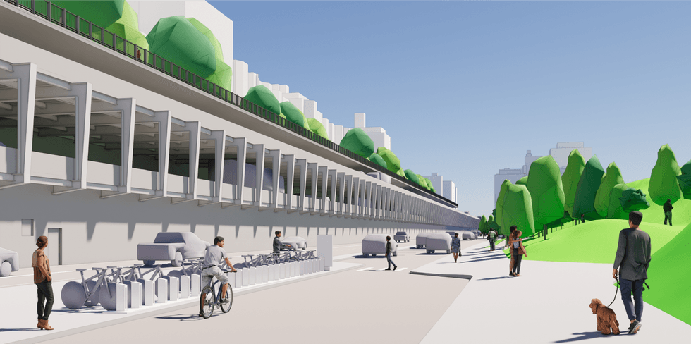 A rendering of the city