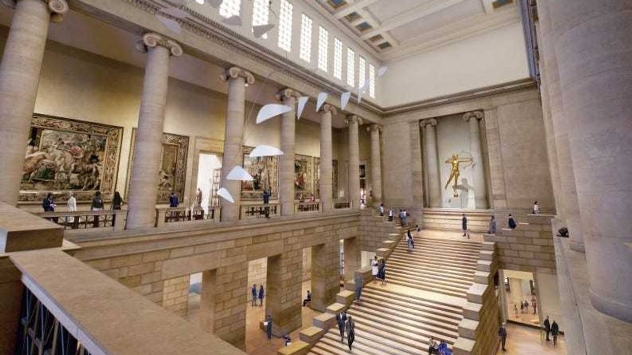 A rendering of the Great Stair Hall at the Philadelphia Art Museum after renovation.