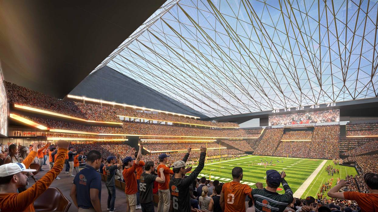 A rendering of the interior of a proposed $2.4 billion dome to be built in Brook Park for the Browns.