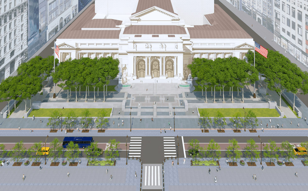 A rendering shows what the redesign will look like by the New York Public Library