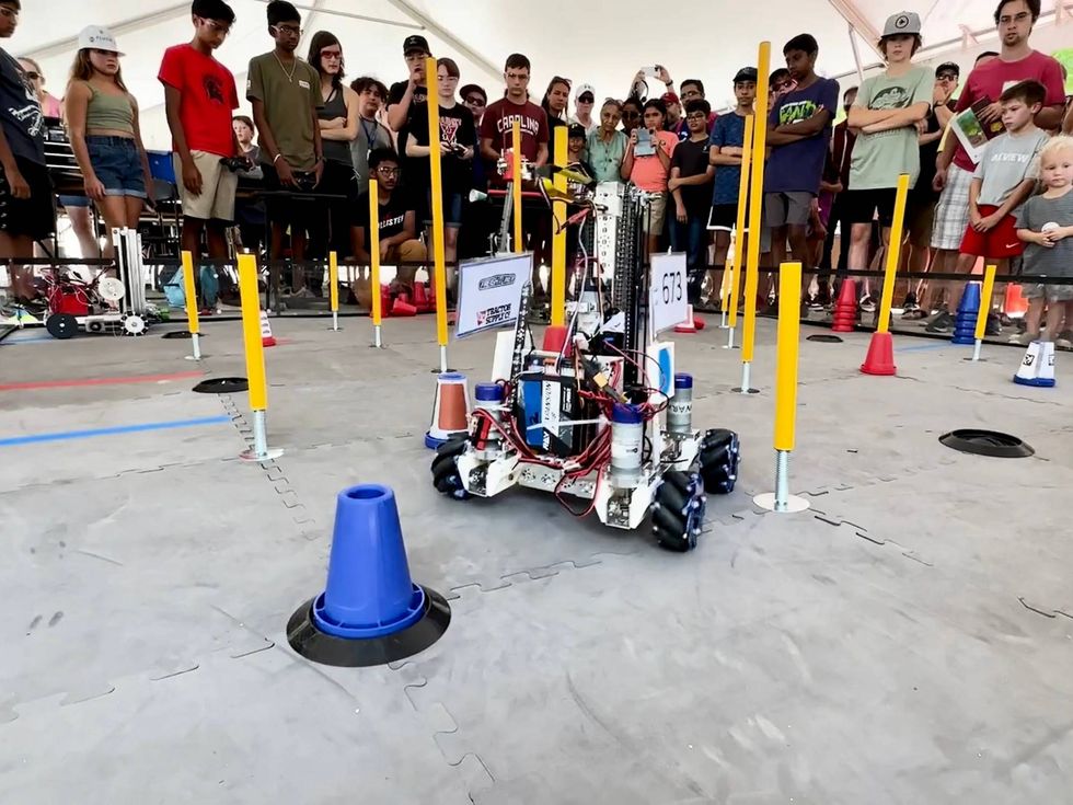 A robot running an obstacle course at iMAGINE Upstate