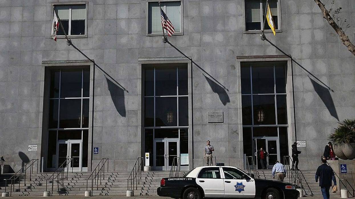 A San Francisco police car sits parked in front of the Hall of Justice on February 27, 2014 in San Francisco, California.