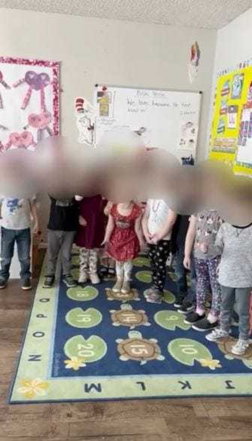 A screengrab from the video, in which the preschoolers sing an anti-Biden chant at the urging of their teacher.