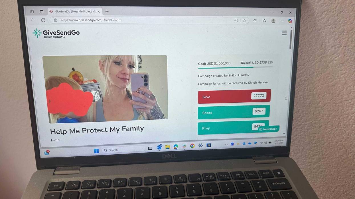 A screenshot of an online fundraiser on the Christian fundraising platform, GiveSendGo, is seen on Wednesday, May 7, 2025.