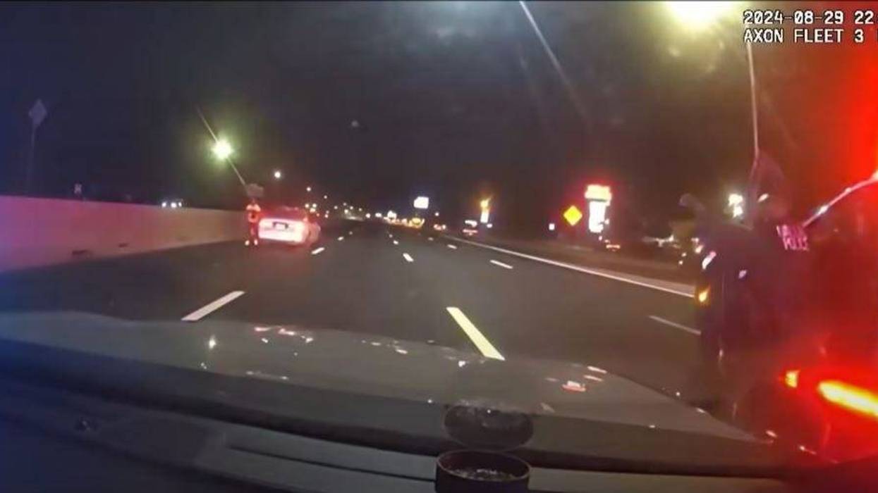 A screenshot of Dallas police dashcam footage on Thursday, Aug. 29, 2024.