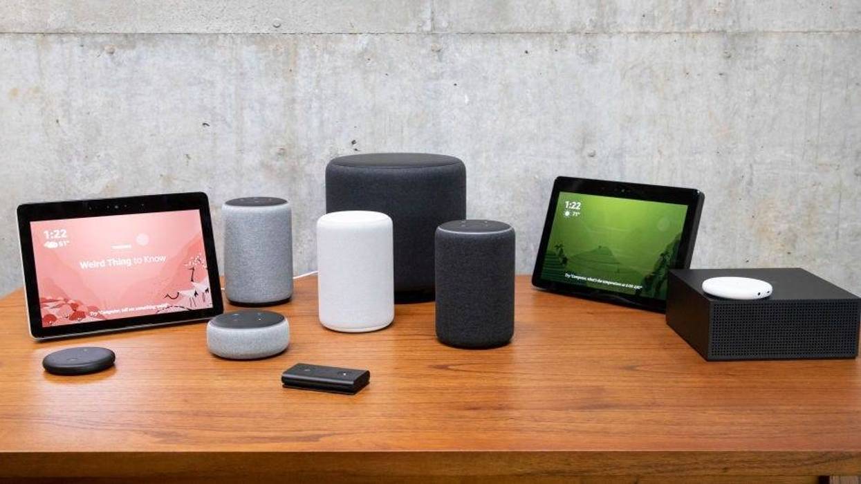 A selection of smart speakers and other devices.