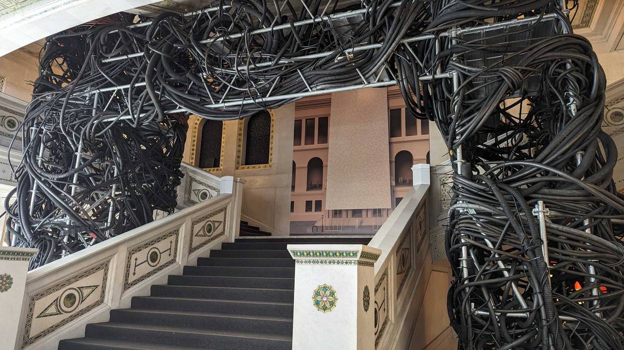A set piece inside of the Chicago Cultural Center for the the 2023 Chicago Architectural Biennial