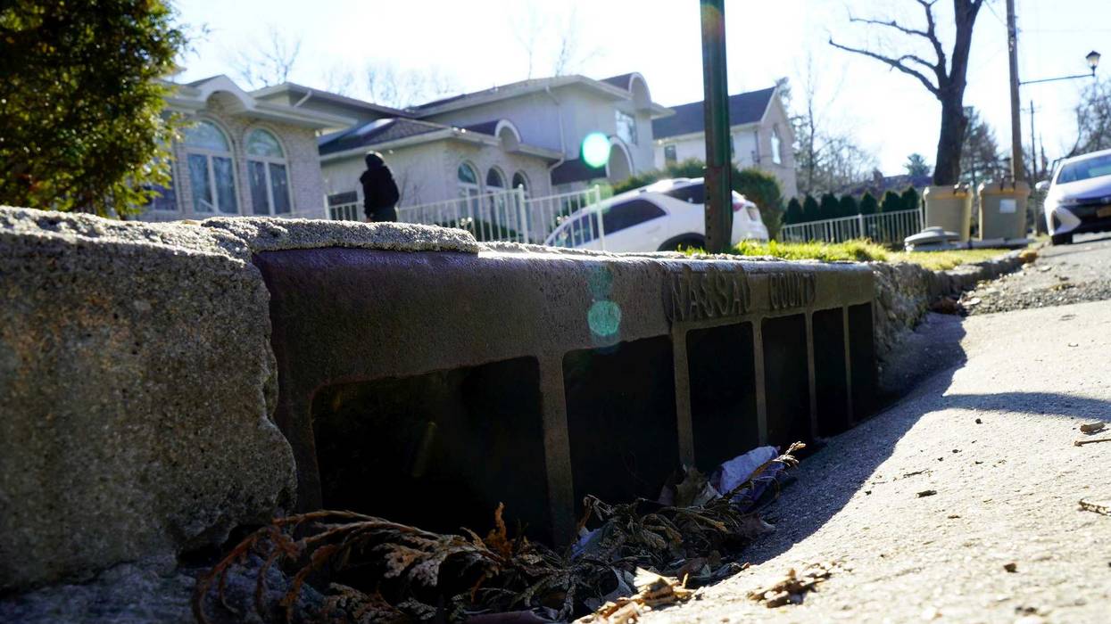 A sewer drain in Great Neck, Nassau County.