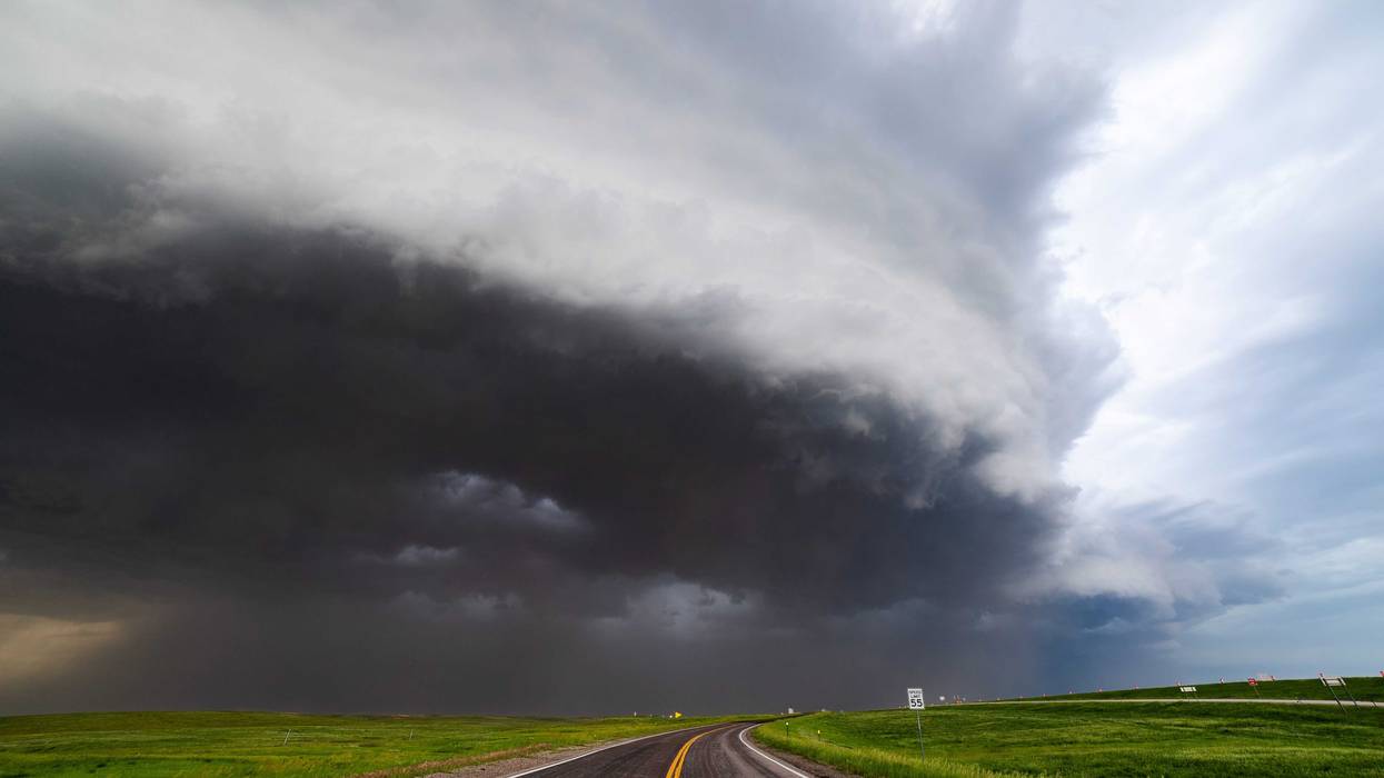 A sight some in western Minnesota might see later on Monday - a shelf cloud or a "derecho" forming which can bring heavy, sustained winds along with flooding rains.