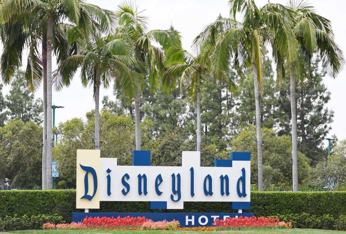 A sign advertised Disneyland Hotel on April 24, 2023 in Anaheim, California.