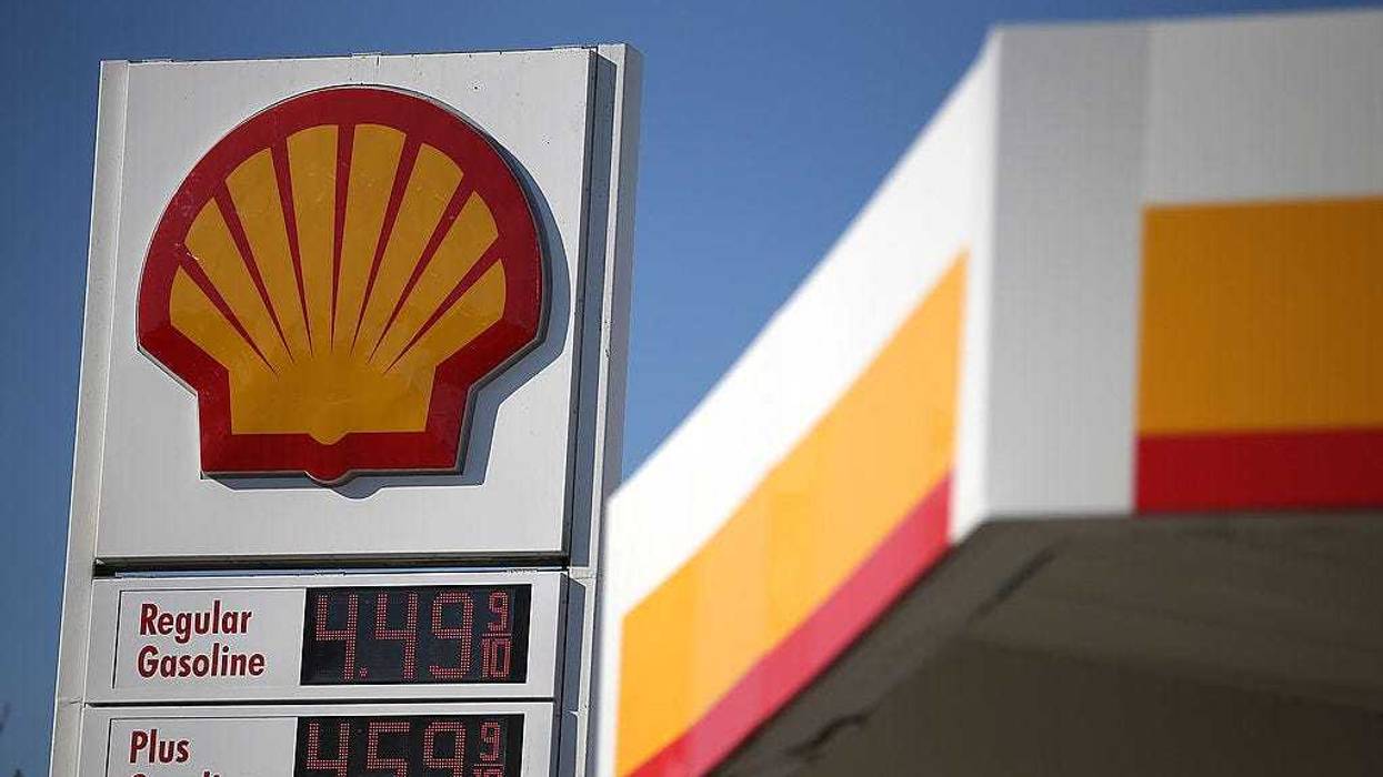 A sign is posted at a Shell gas station on October 31, 2013 in San Francisco, California.