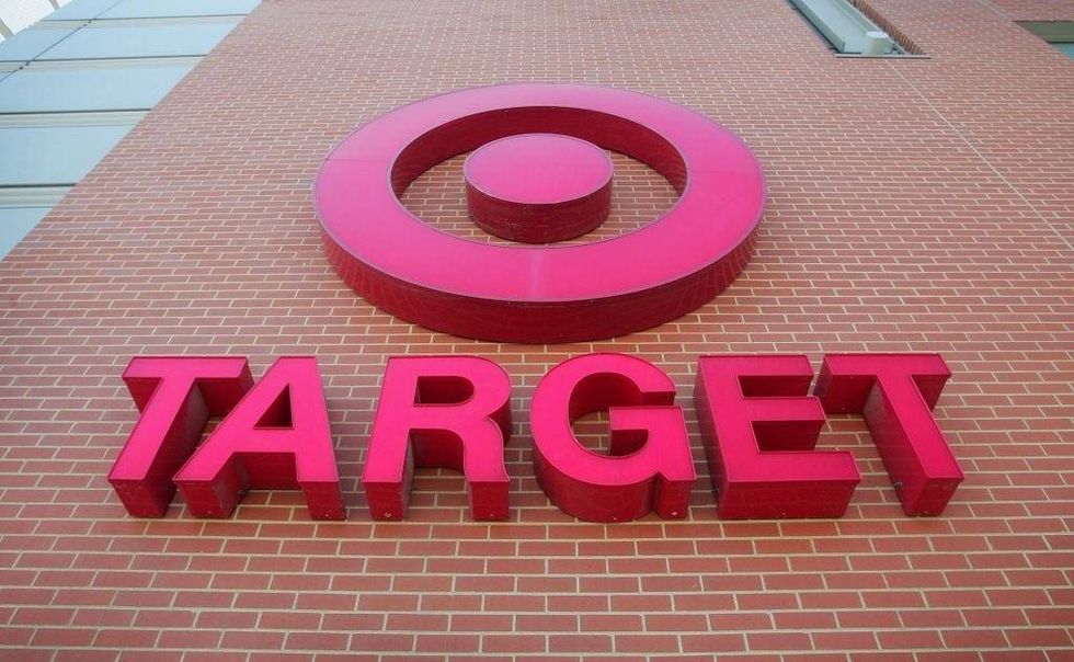 A sign is seen on the exterior of a Target store