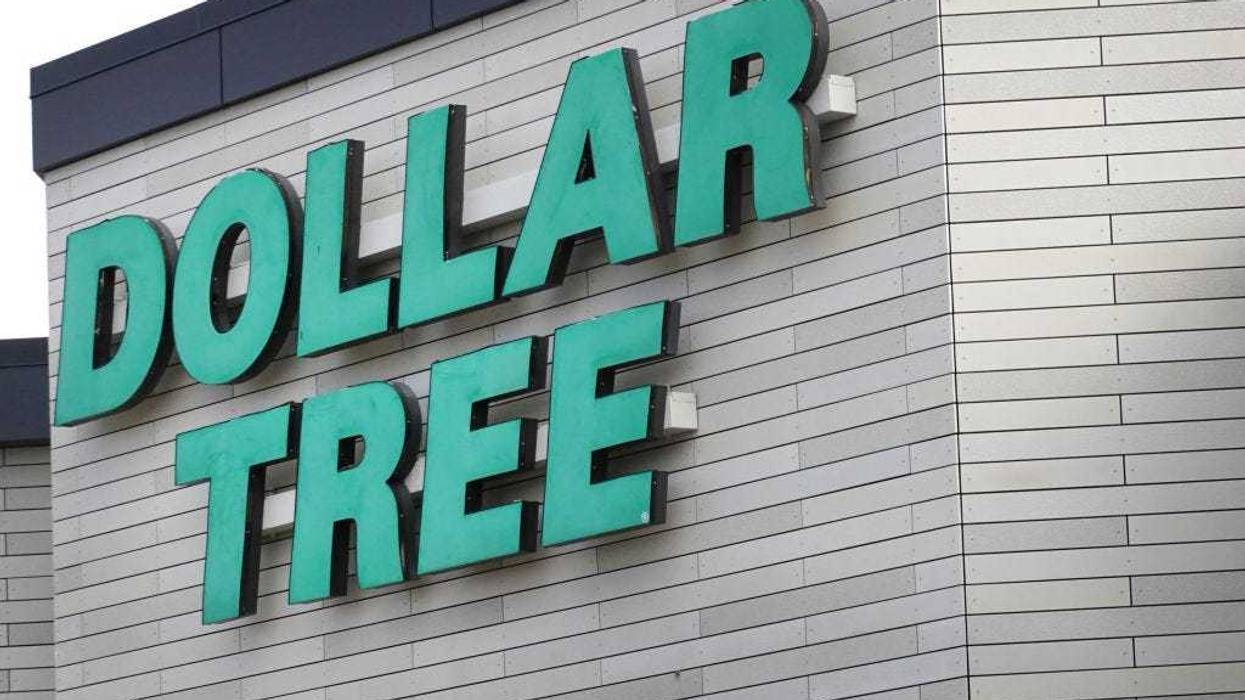 A sign marks the location of a Dollar Tree store on March 04, 2021 in Chicago, Illinois.