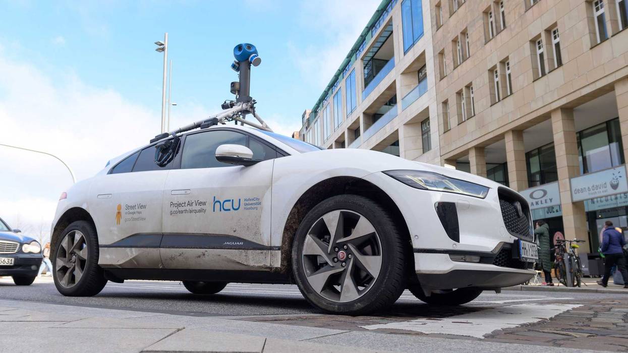 A similar air monitoring vehicle from Aclima and Google and in Hamburg, Germany.