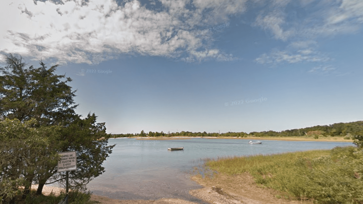 A small beach at Saint Craig's Cove, which is part of Three Mile Harbor.