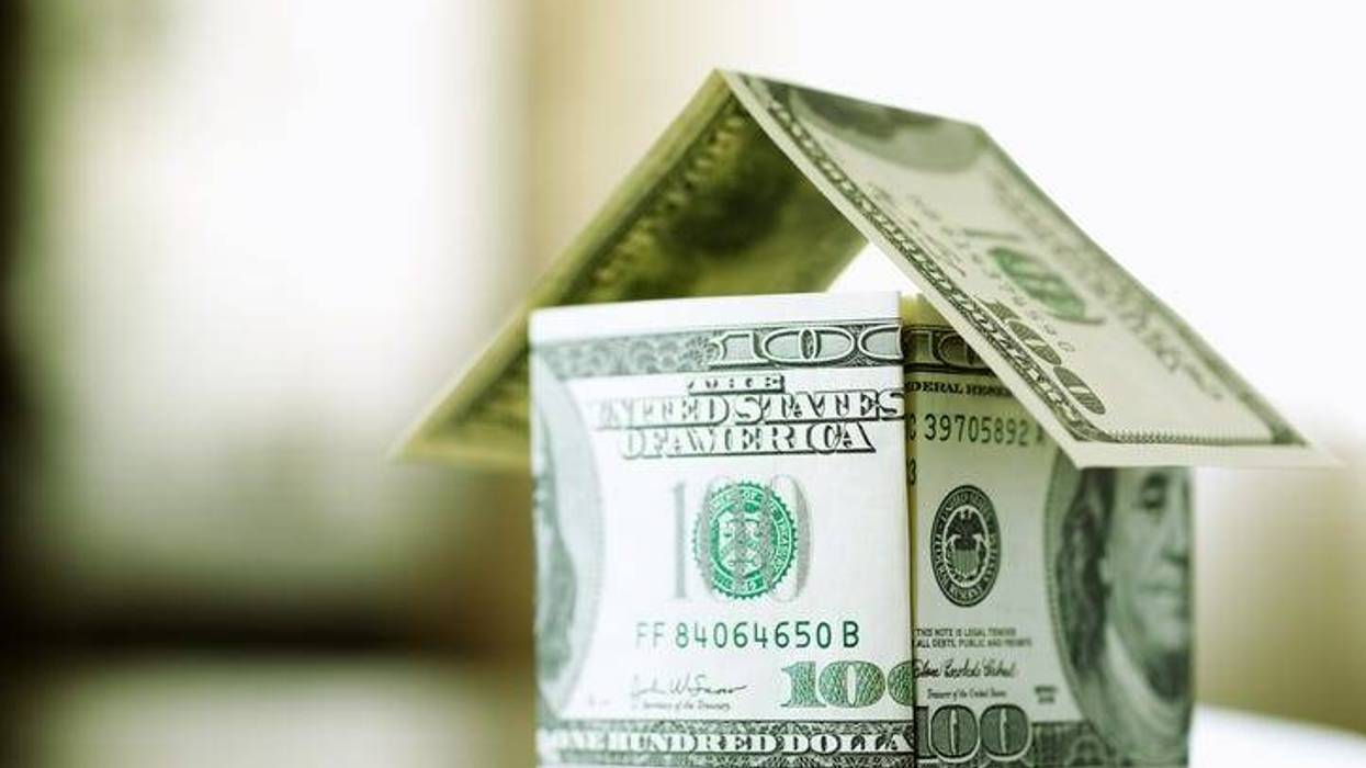 a small house made out of money
