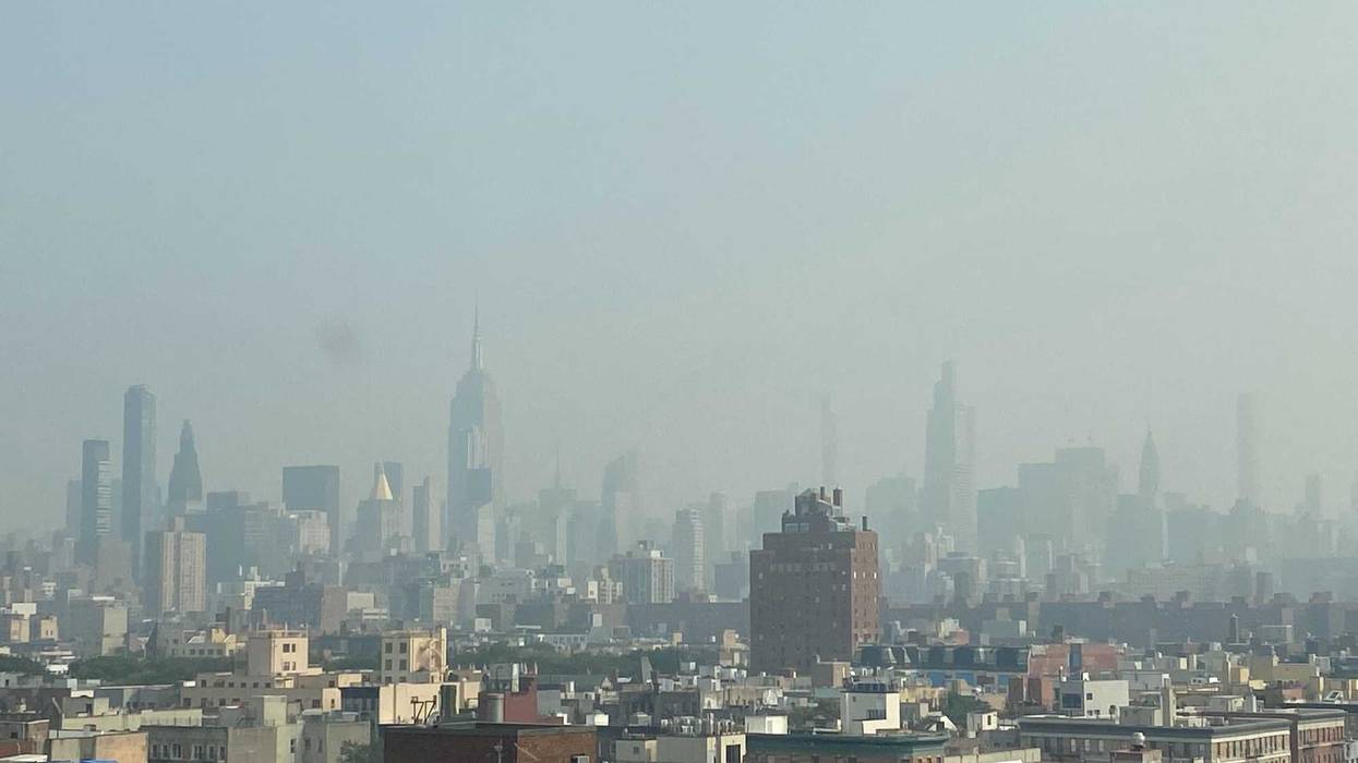 A smoky haze hovered over Manhattan again on Friday, sending air quality to "unhealthy" levels
