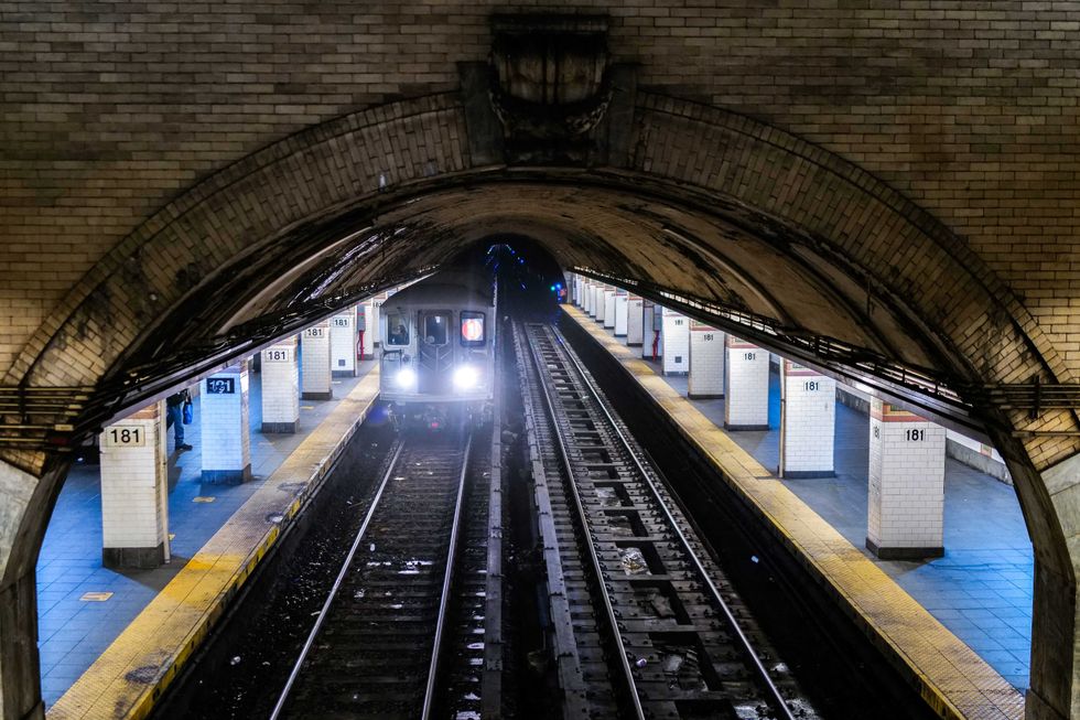 A southbound 1 train arrives at the 181st Street station on Aug. 9, 2024