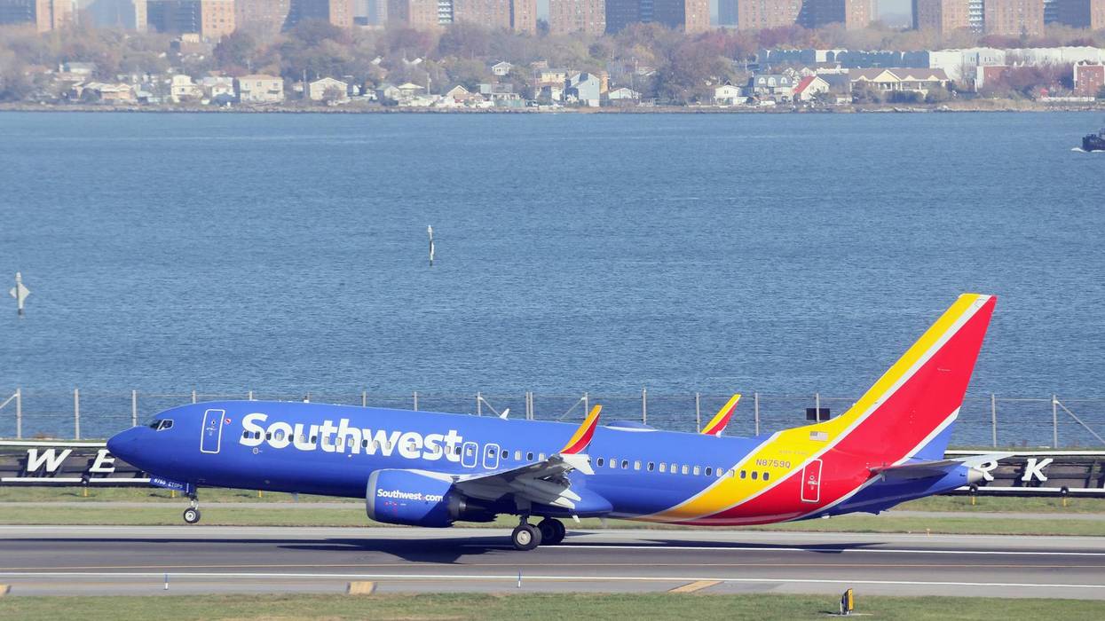 A Southwest Airlines jet takes off at Laguardia AIrport on November 10, 2022 in the Queens borough of New York City.