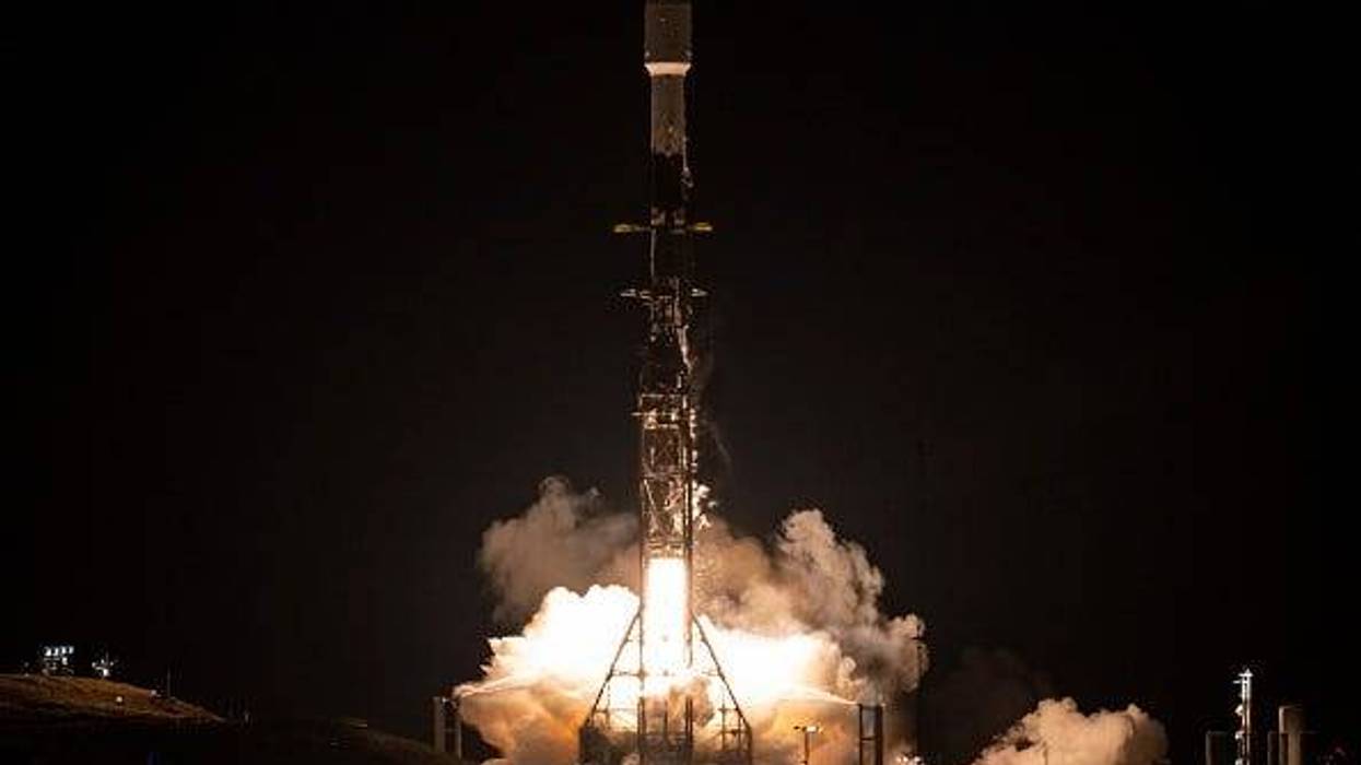A SpaceX Falcon 9 rocket launches with the Surface Water and Ocean Topography (SWOT) spacecraft onboard, on December 16, 2022, from Space Launch Complex 4E at Vandenberg Space Force Base in Lompoc, California.