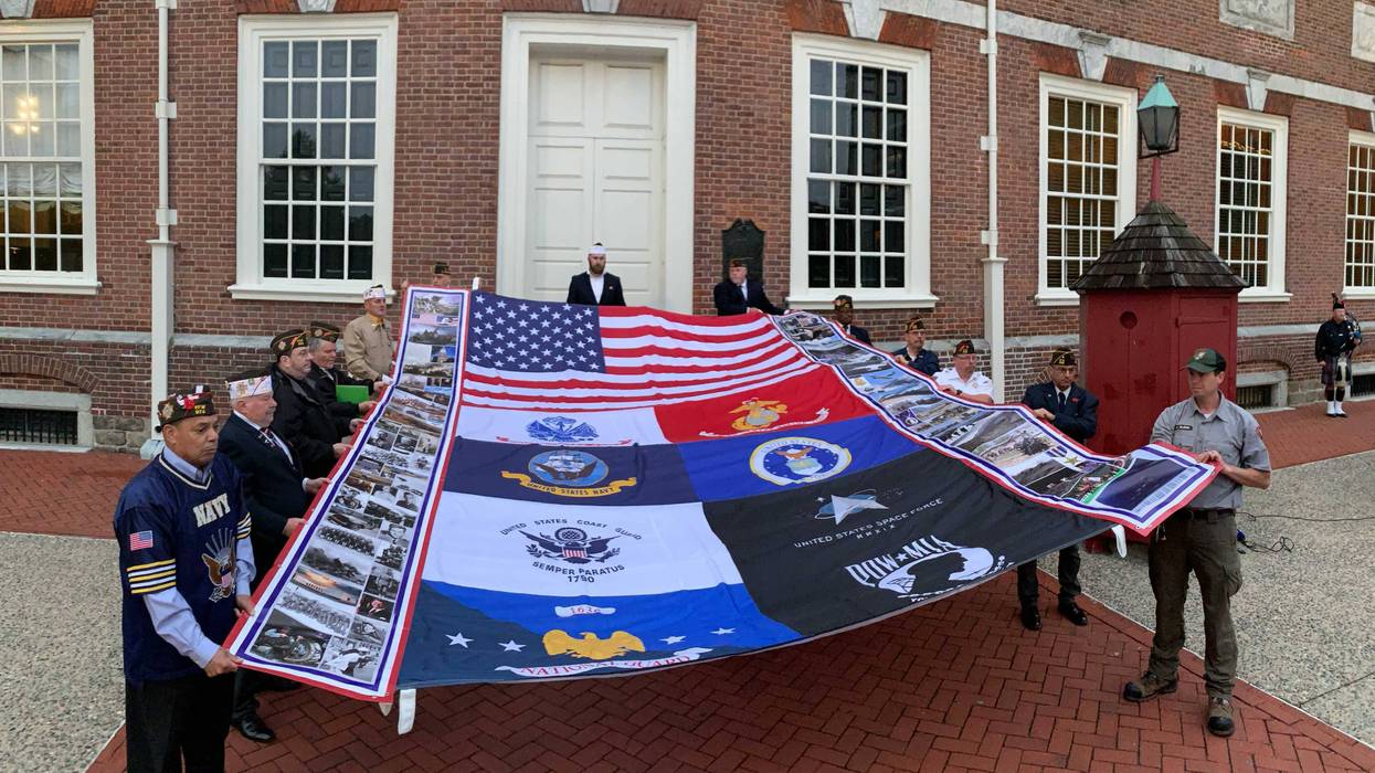 A special flag to honor the women and men who have died in service of the United States was revealed at Independence Hall