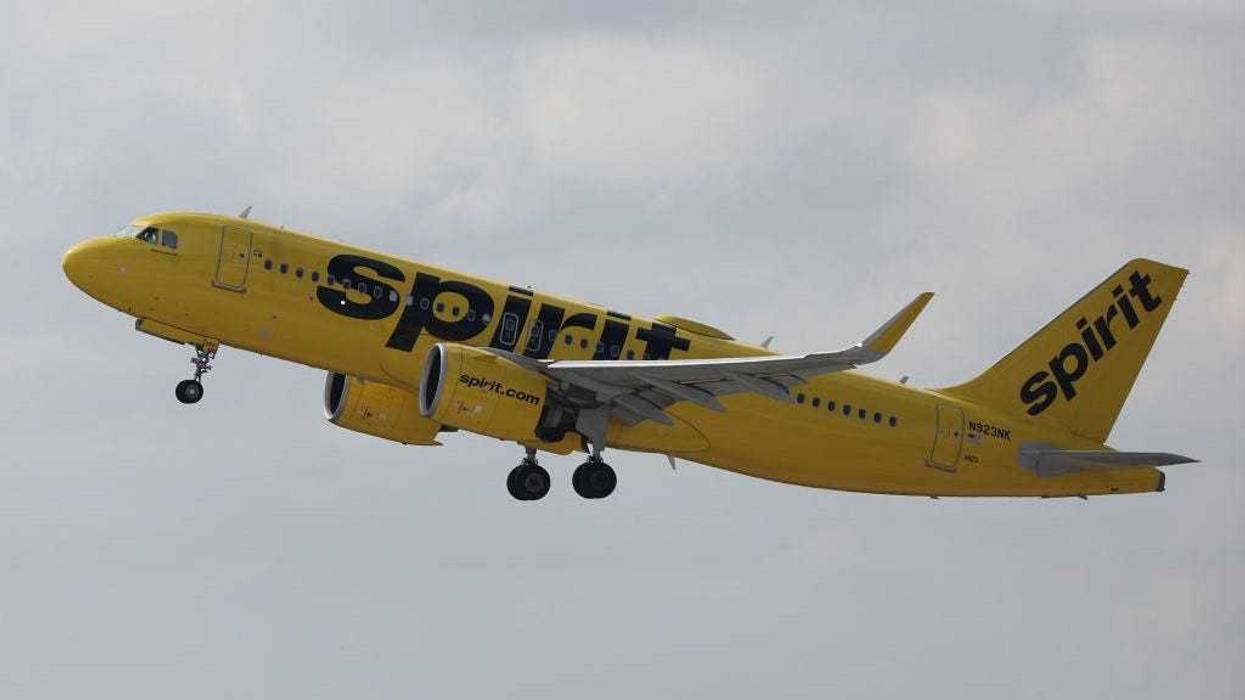 A Spirit Airlines plane takes off from the Fort Lauderdale-Hollywood International Airport on February 07, 2022 in Fort Lauderdale, Florida.