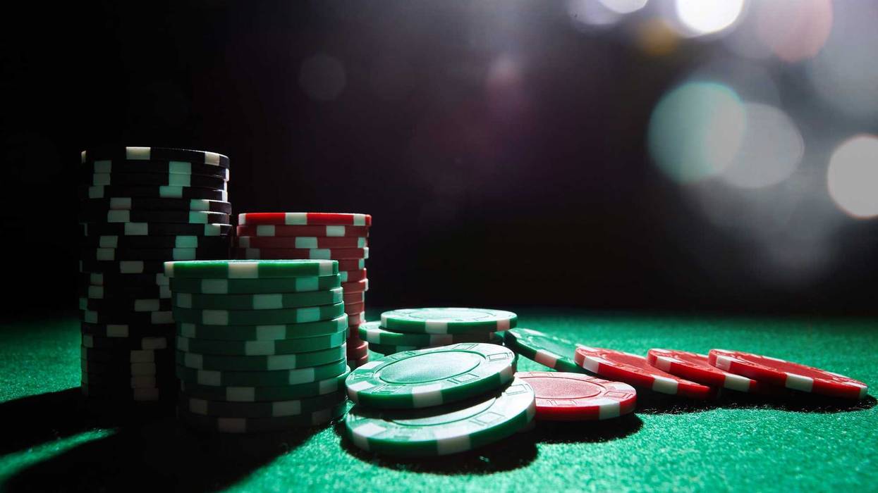 A stack of poker chips.