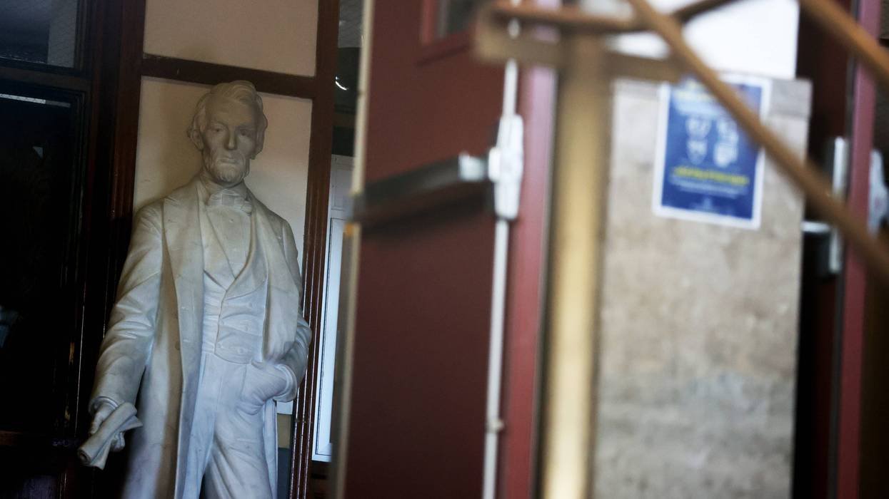 A statue of Abraham Lincoln stands inside of Abraham Lincoln High School on December 17, 2020 in San Francisco, California.