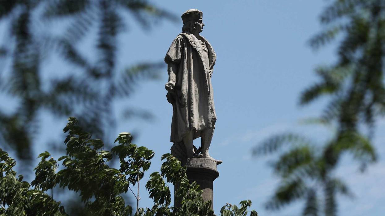 A statue of Christopher Columbus in Columbus Circle