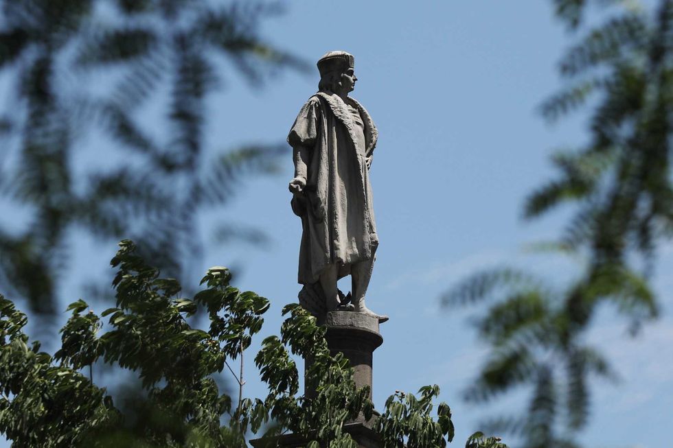 A statue of Christopher Columbus in Columbus Circle