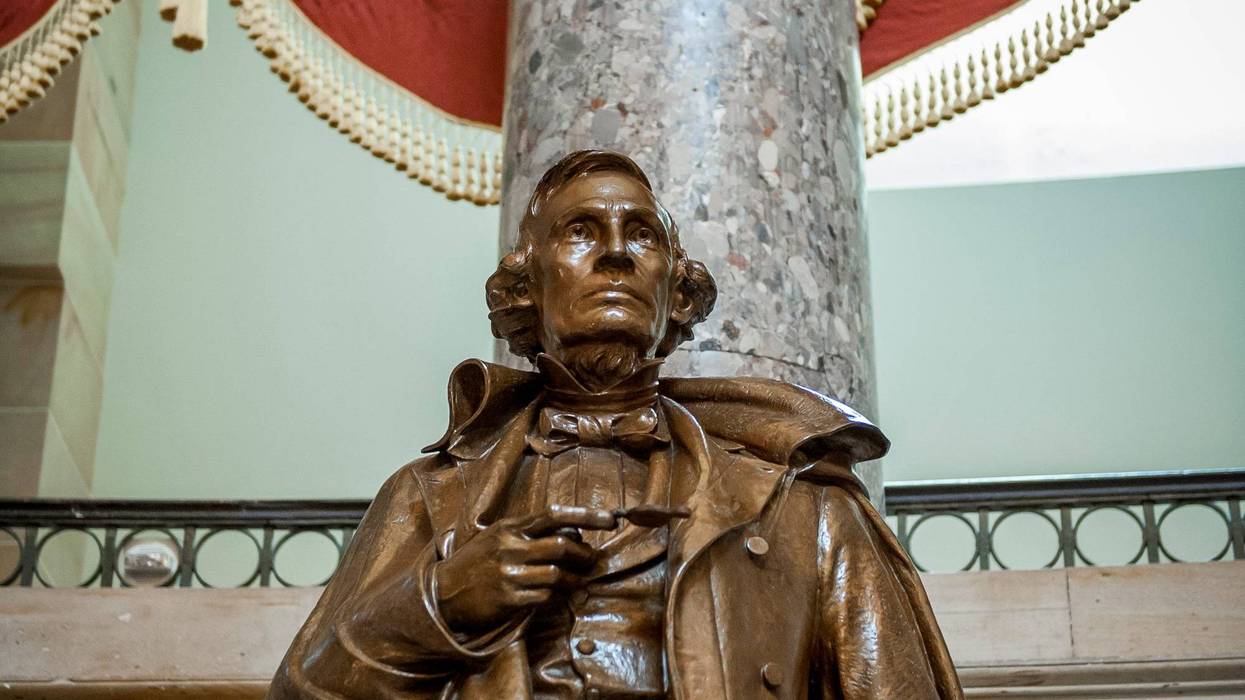 A statue of Confederate States of America President Jefferson Davis given to the National Statuary Hall by the state of Mississippi.
