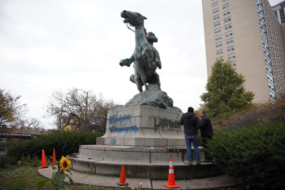A statue of General Phillip Henry Sheridan