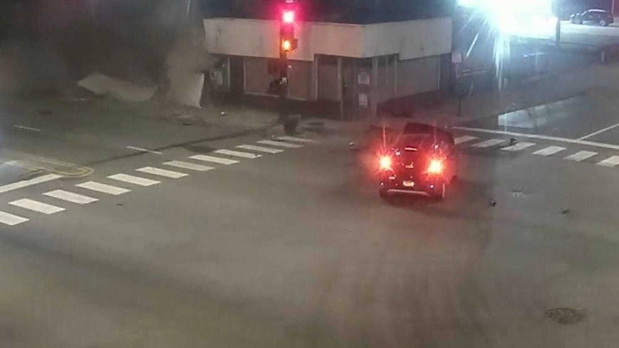 A still taken from newly released Chicago police surveillance footage shows the aftermath of a fatal crash that took place on the city's Lower West Side on Oct. 1, 2024.