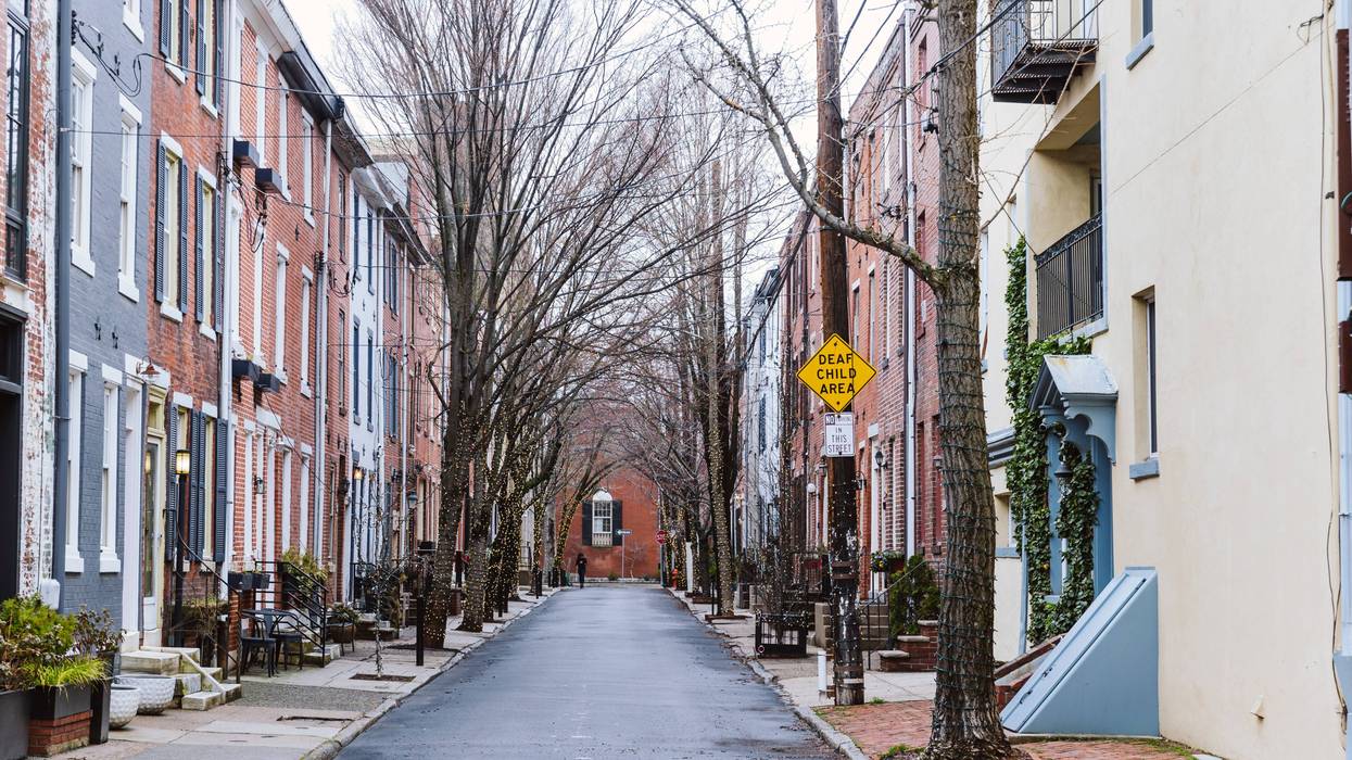 A street of apartments in Center City.