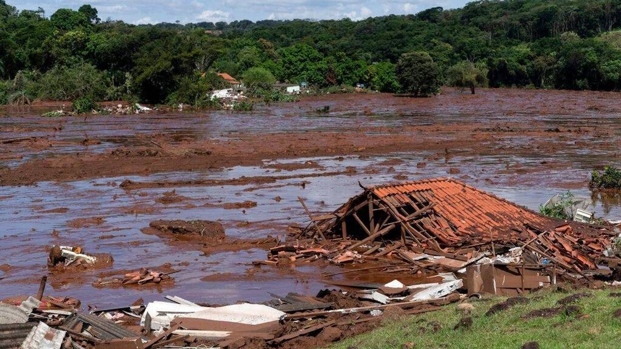 A structure lays in ruins after a dam collapsed near Brumadinho, Brazil, Friday, Jan. 25, 2019. Brazilian mining company Vale SA said it didn’t yet have information on deaths or injuries at the dam but said that tailings have reached the community of Vila