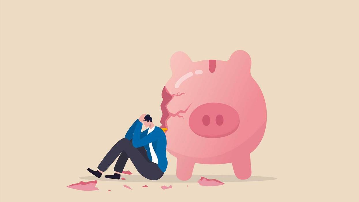 A struggling bank concept.