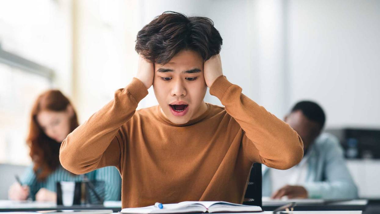 A student shocked by his horrible test score.