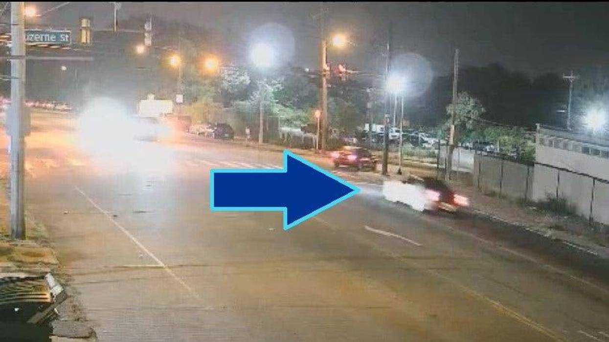 A surveillance photo of a vehicle which Philadelphia Police say struck and killed a 26-year-old woman in Fentonville.
