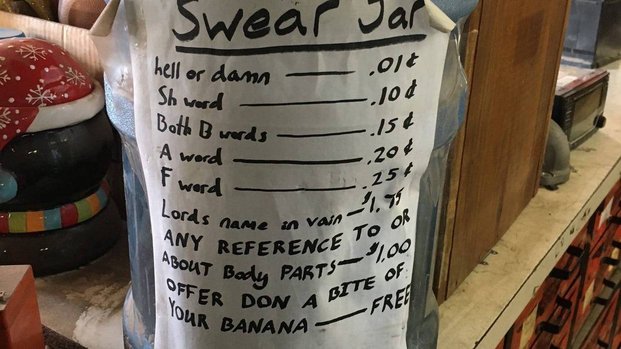 A “swear jar" set up in a Northwest Indiana business has netted a sweet donation to a homeless shelter.