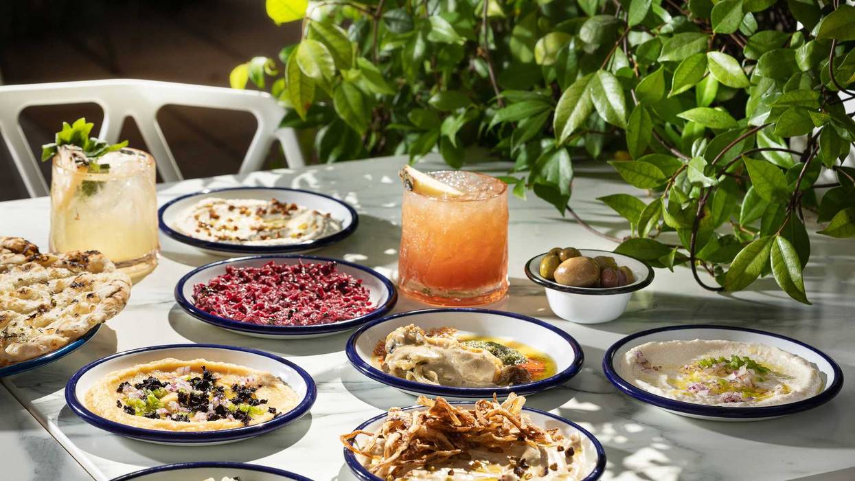 A table of Israeli cuisine by chef Jonathan Sharvit