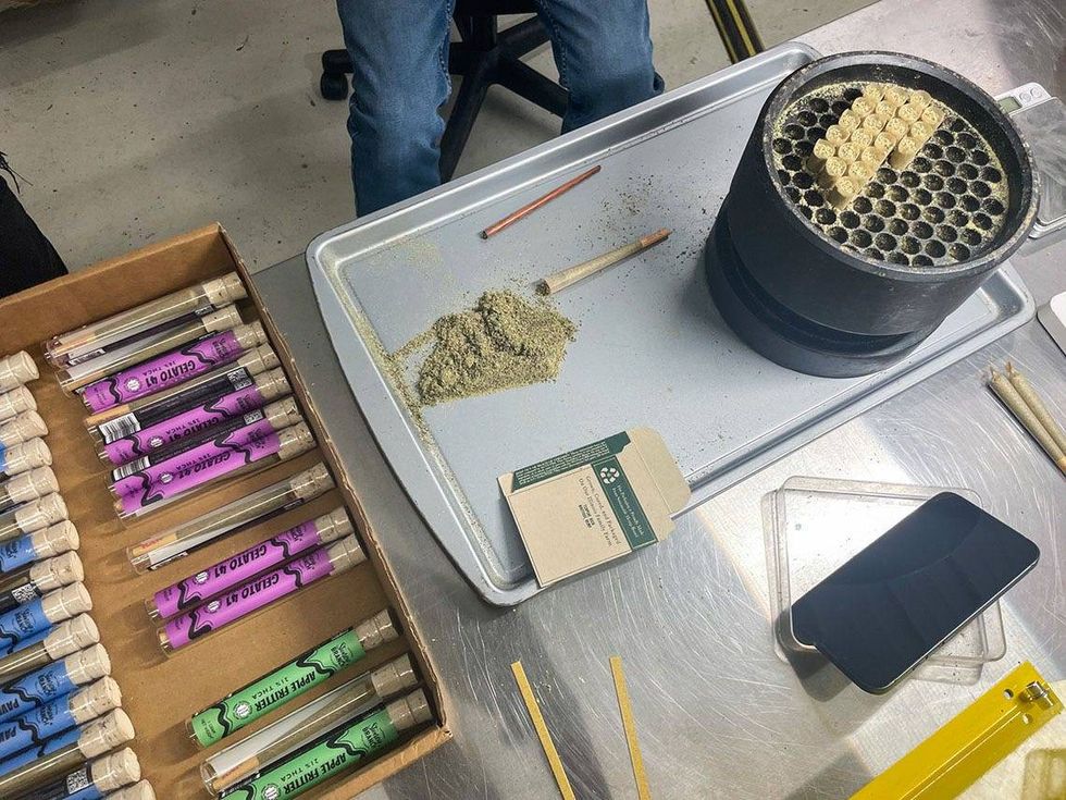 A team of packagers turn hemp into finished products on Justin and Anna Ward