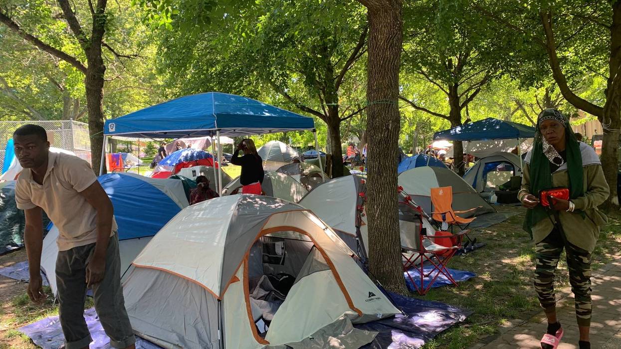 A tent encampment along the Ben Franklin Parkway has also come to double as a protest against housing inequities.