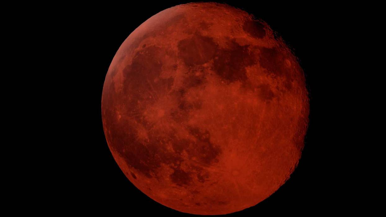 A total lunar eclipse also known as a blood moon.