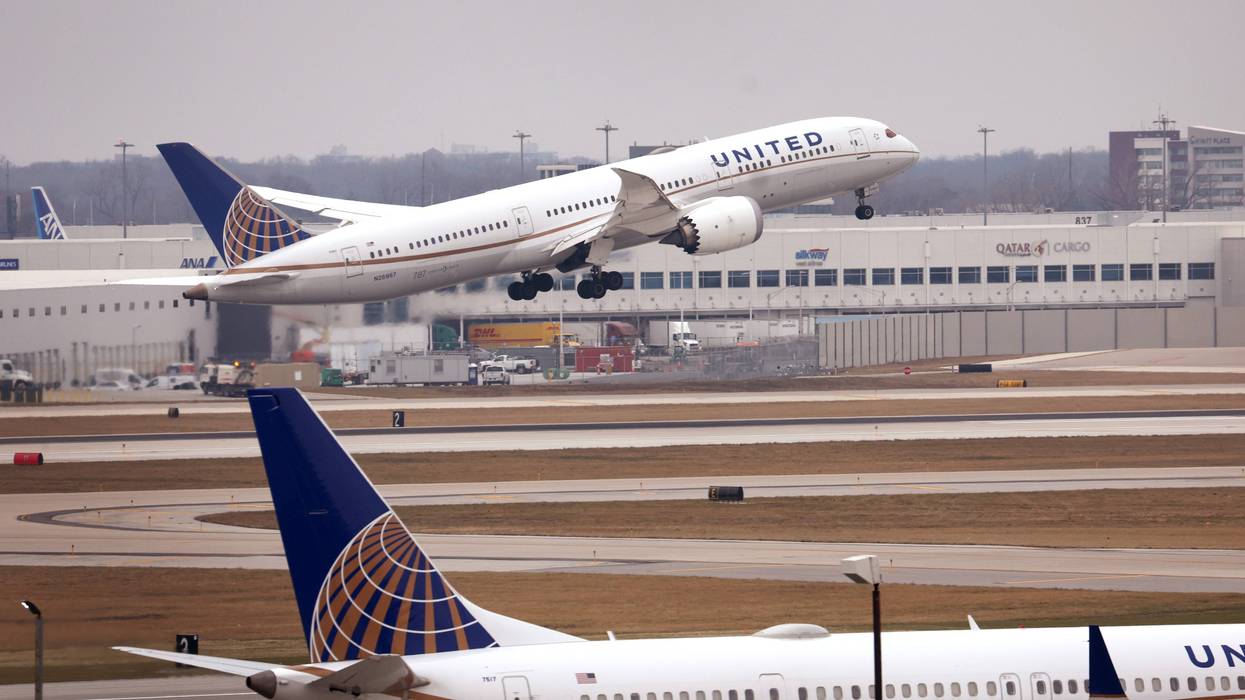 A United Airlines flight lifts off at O'Hare International Airport on December 13, 2022 in Chicago, Illinois.