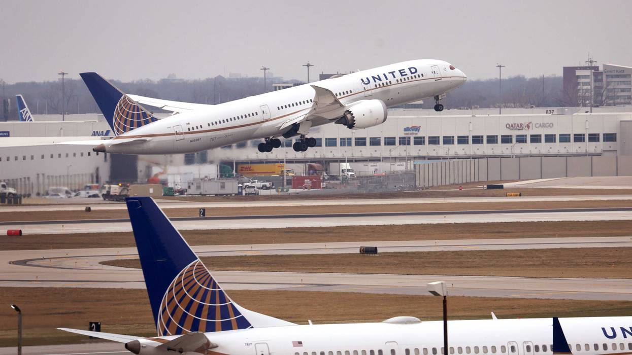 A United Airlines flight lifts off at O'Hare International Airport