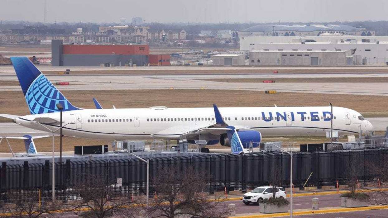 A United Airlines flight taxis at O'Hare International Airport on December 13, 2022 in Chicago, Illinois.