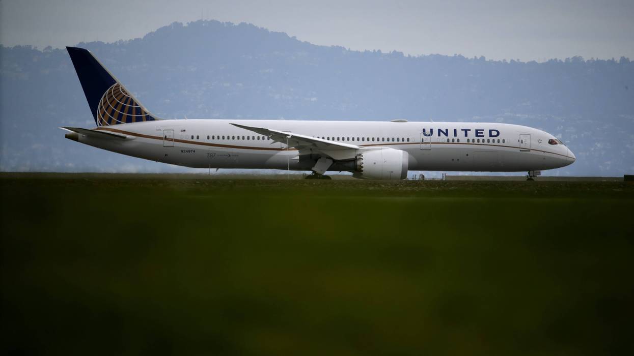 A United Airlines plane prepares to take off from San Francisco International Airport on March 06, 2020 in Burlingame, California.