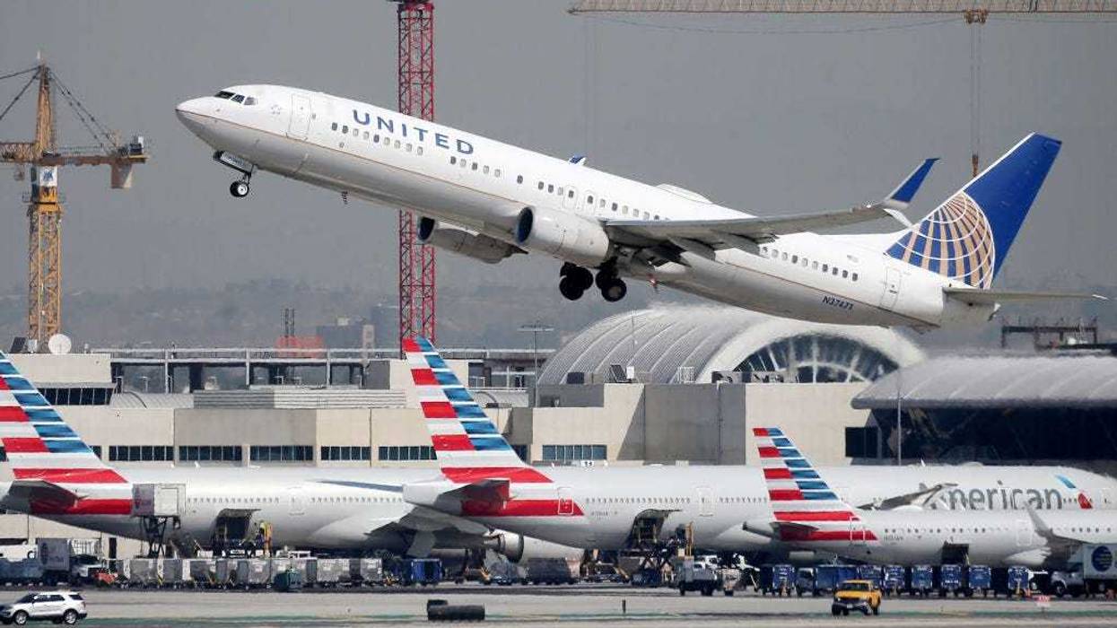 A United Airlines plane takes off at Los Angeles International Airport (LAX).