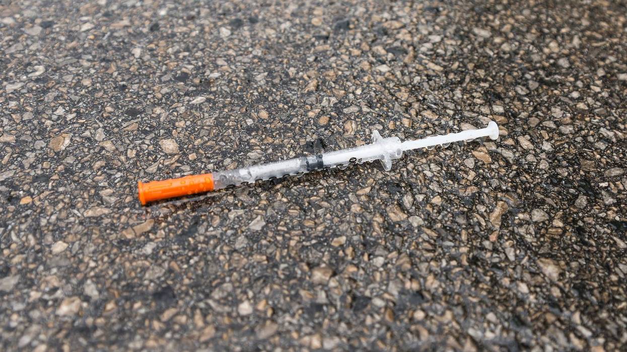 a used syringe on the street
